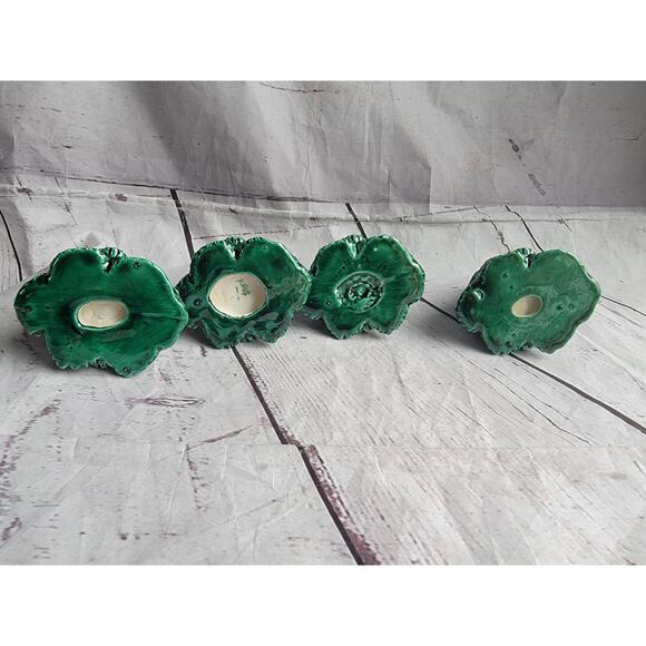 Vintage Ceramic Christmas Tree Napkin Rings Napkin Holders Set Of 4 MCM - Picture 11 of 11